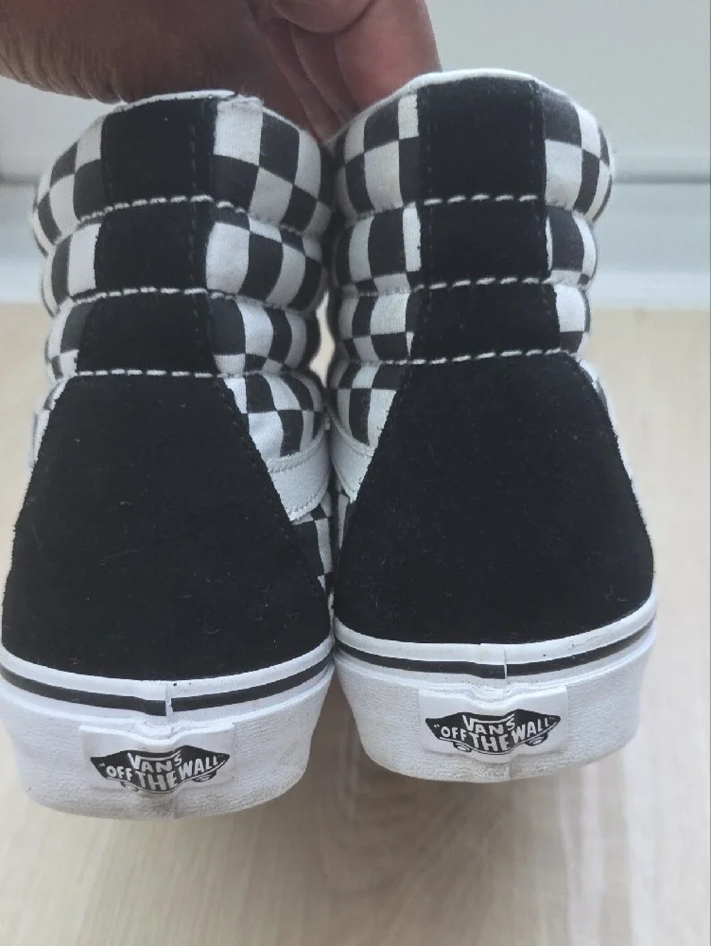 Vans Sk8-Hi Black & White Checkerboard High Top Sneakers Women Size 7.5/ Men 6.0
